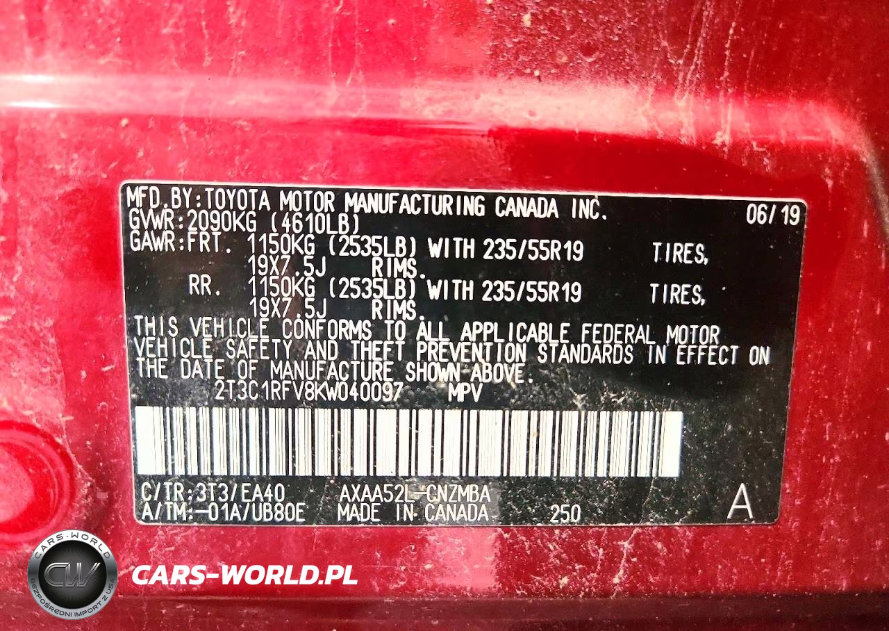 2019 Toyota Rav4 Xle Premium VIN:2T3C1RFV8KW040097 - 13