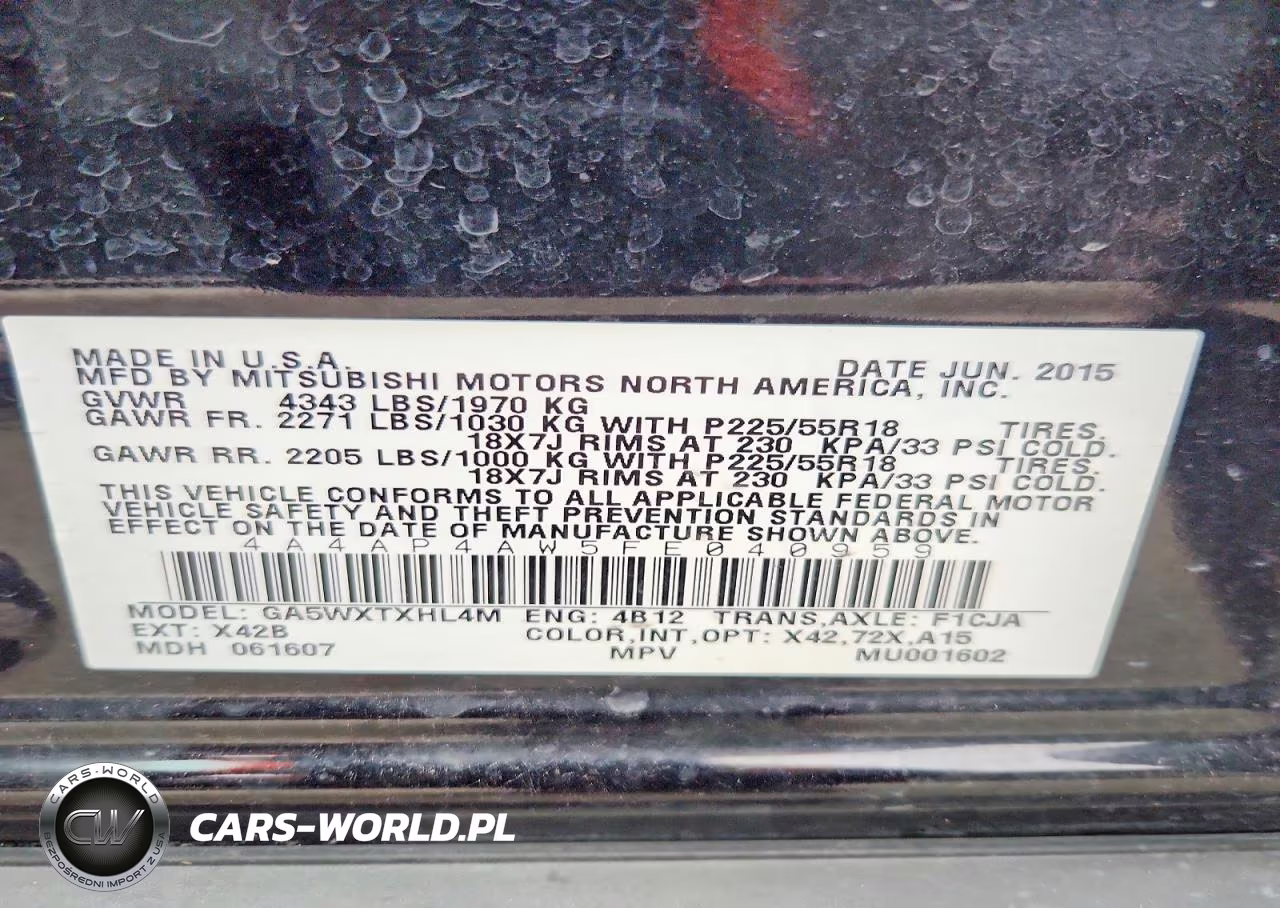 2015 Mitsubishi Outlander Sport Se VIN:4A4AP4AW5FE040959 - 12