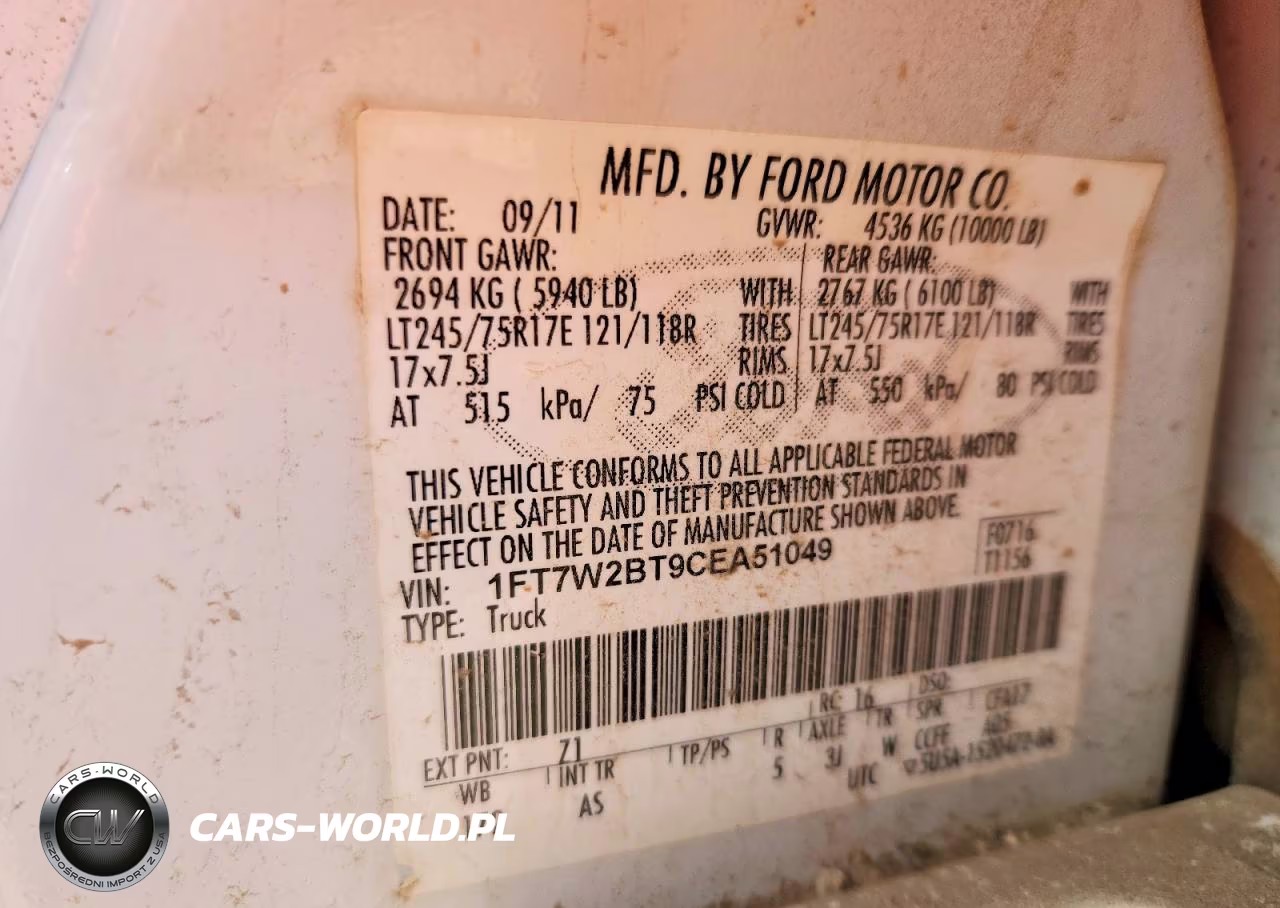 2012 Ford F250 Super Duty VIN:1FT7W2BT9CEA51049 - 12