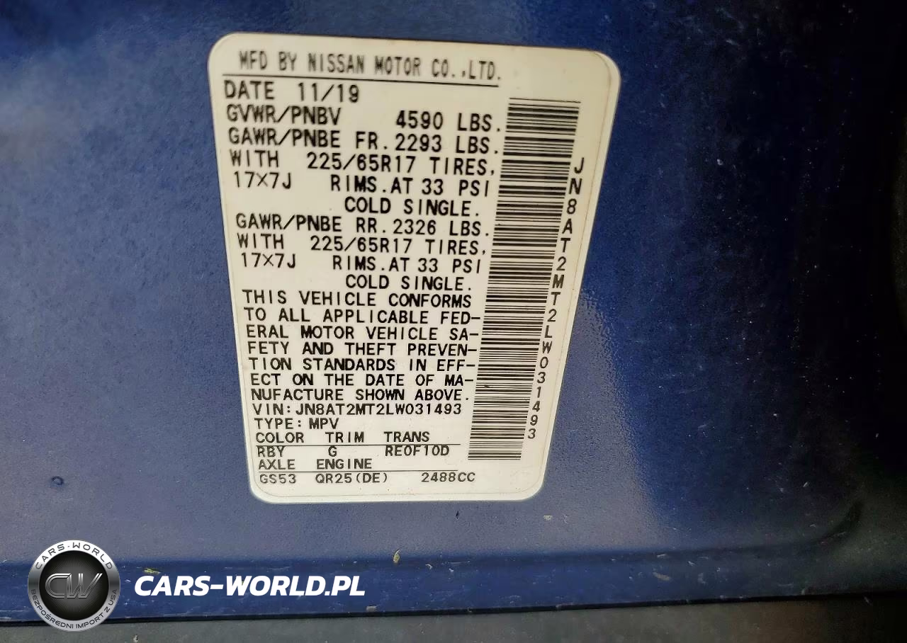 2020 Nissan Rogue Sv VIN:JN8AT2MT2LW031493 - 12