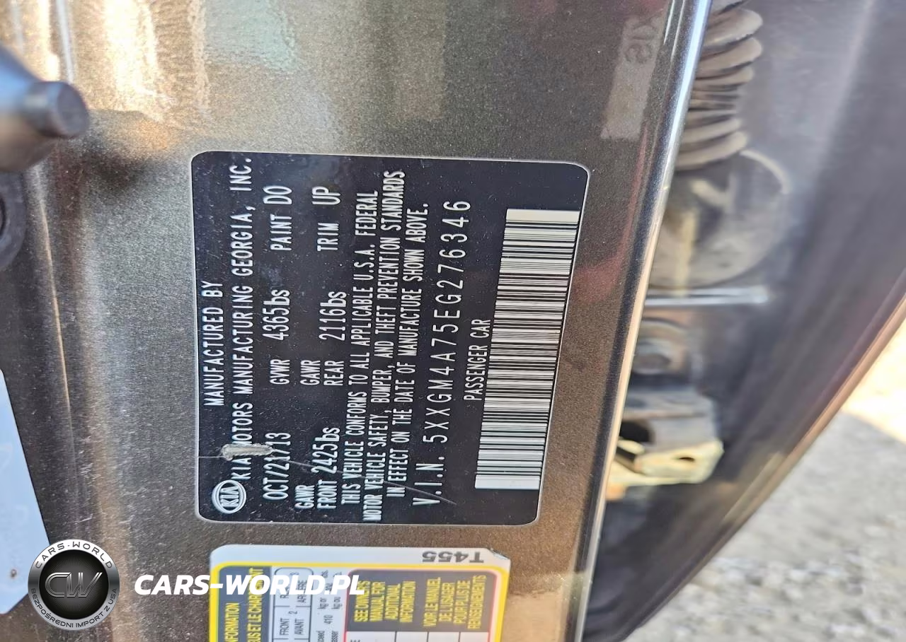 2014 Kia Optima Lx VIN:5XXGM4A75EG276346 - 12