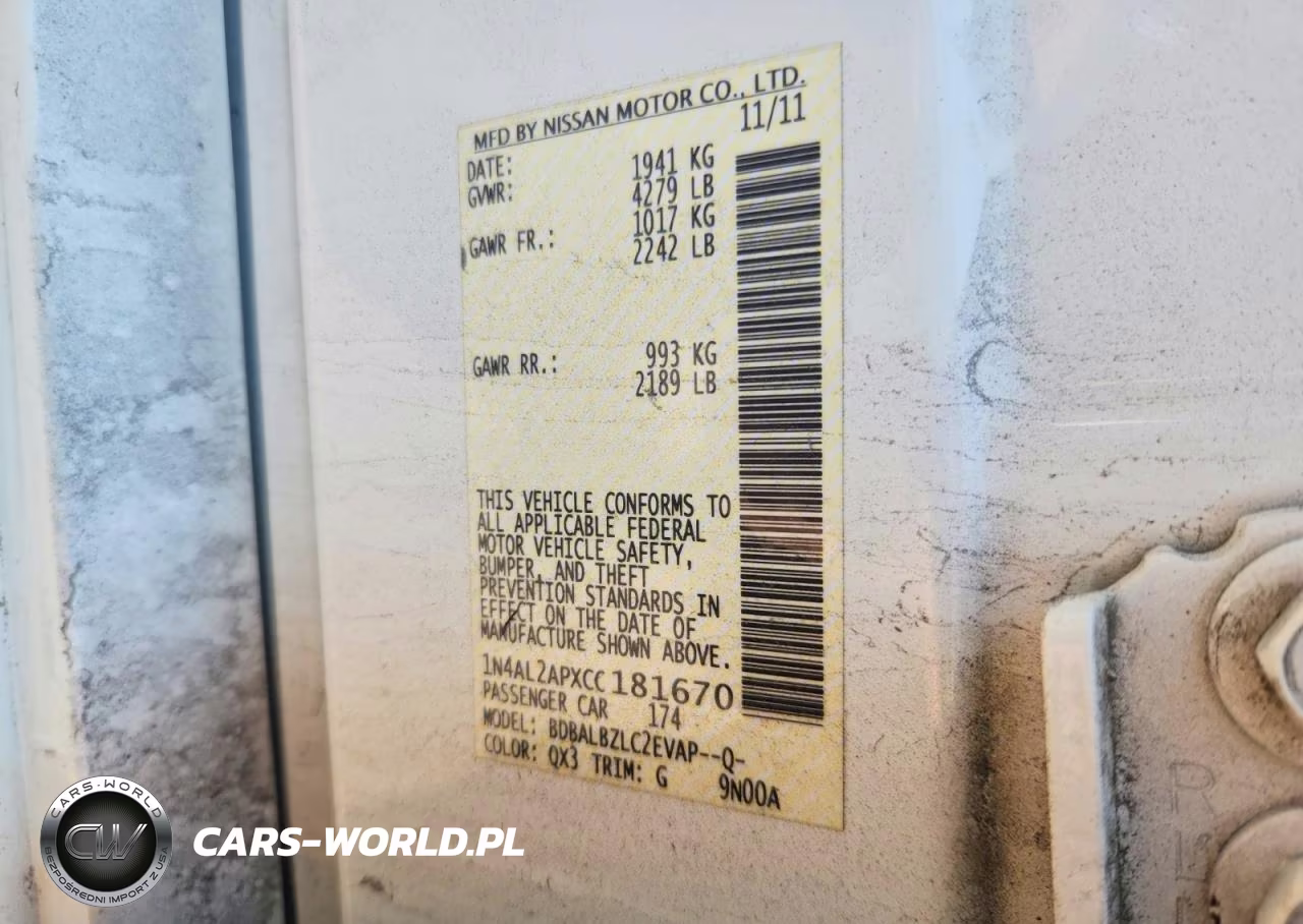 2012 Nissan Altima 2.5 VIN:1N4AL2APXCC181670 - 12