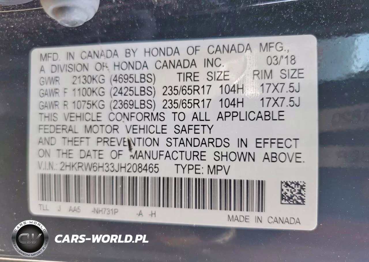2018 Honda Cr-V Lx VIN:2HKRW6H33JH208465 - 13