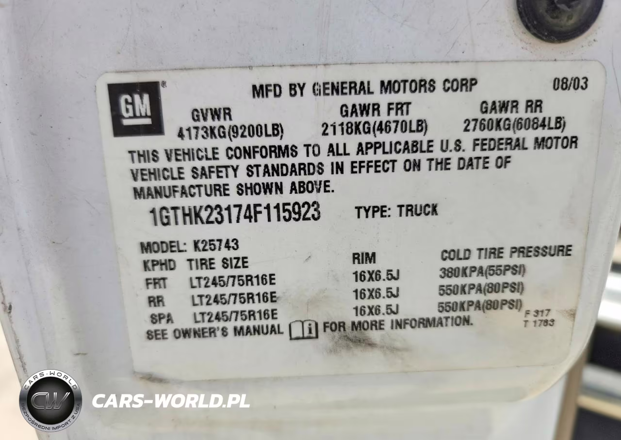 2004 GMC Sierra K2500 Heavy Duty VIN:1GTHK23174F115923 - 12