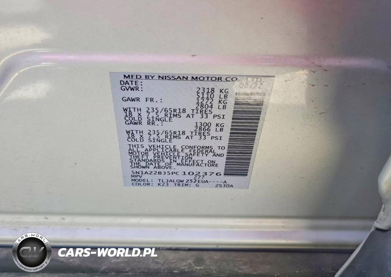 2023 Nissan Murano Sv VIN:5N1AZ2BJ5PC102376 - 14