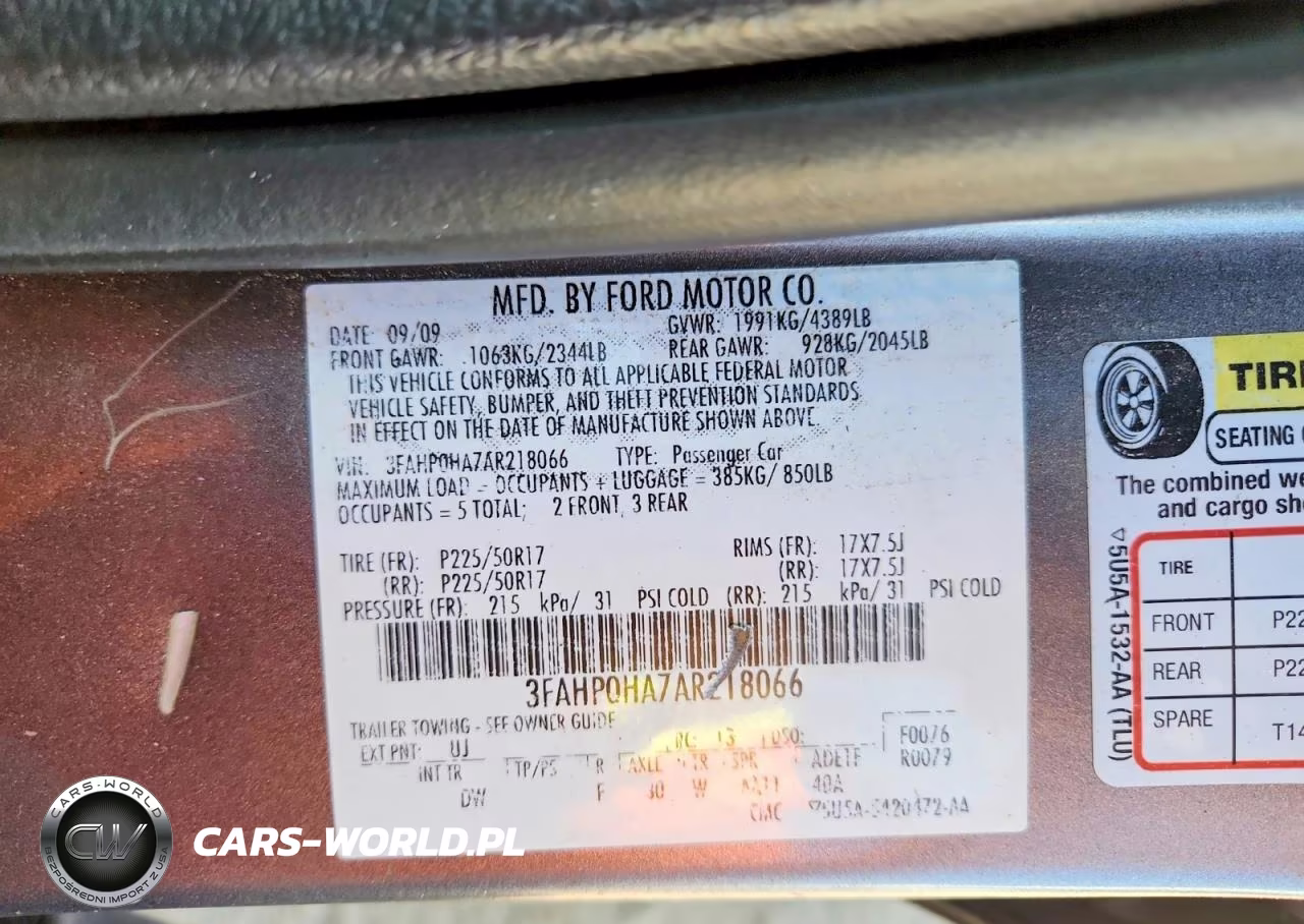 2010 Ford Fusion Se VIN:3FAHP0HA7AR218066 - 13