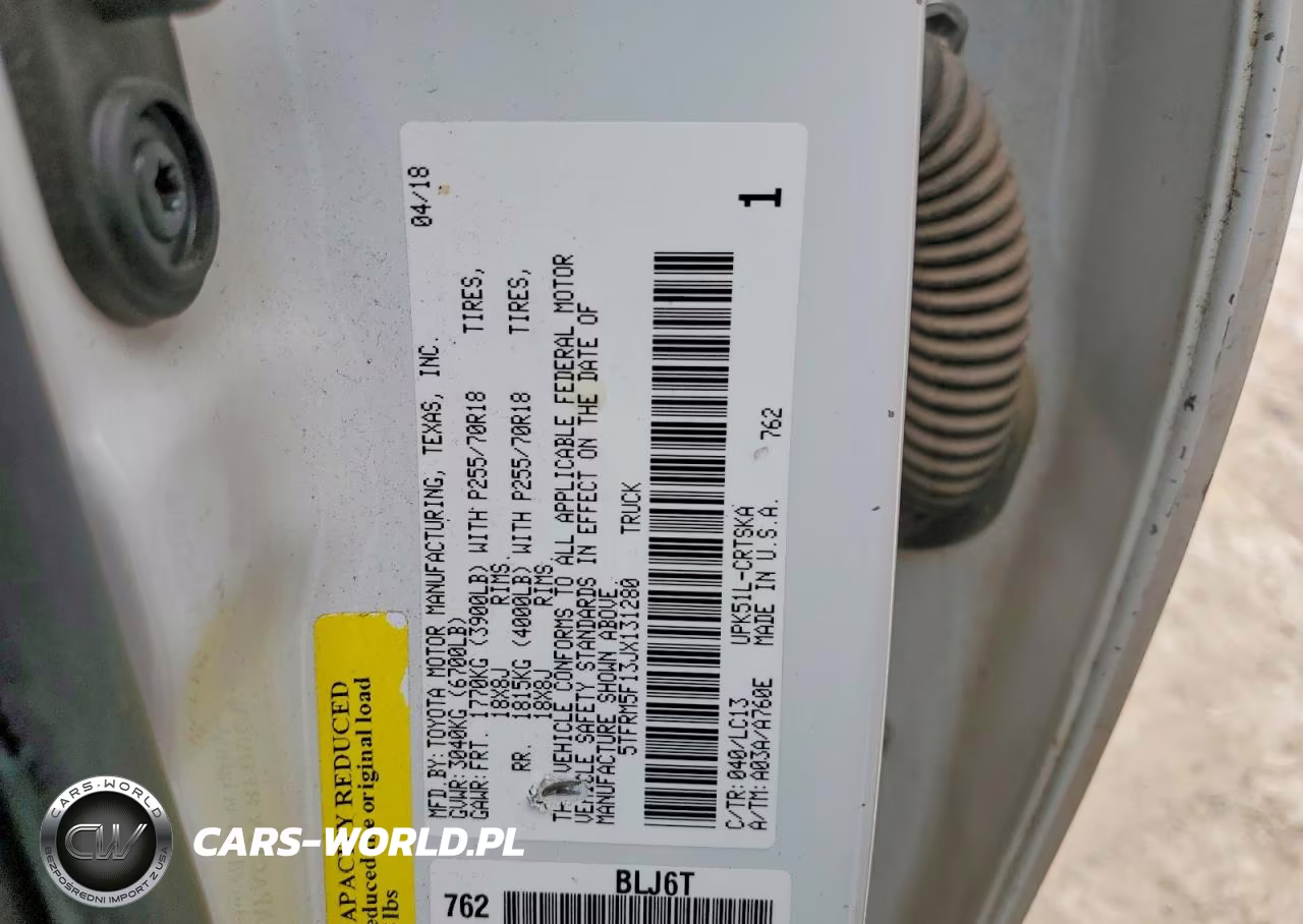 2018 Toyota Tundra Sr VIN:5TFRM5F13JX131280 - 13