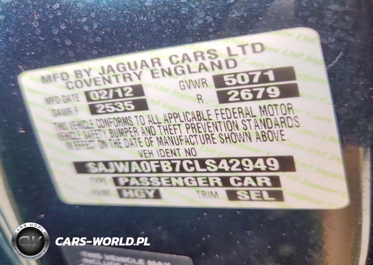 2012 Jaguar Xf VIN:SAJWA0FB7CLS42949 - 12