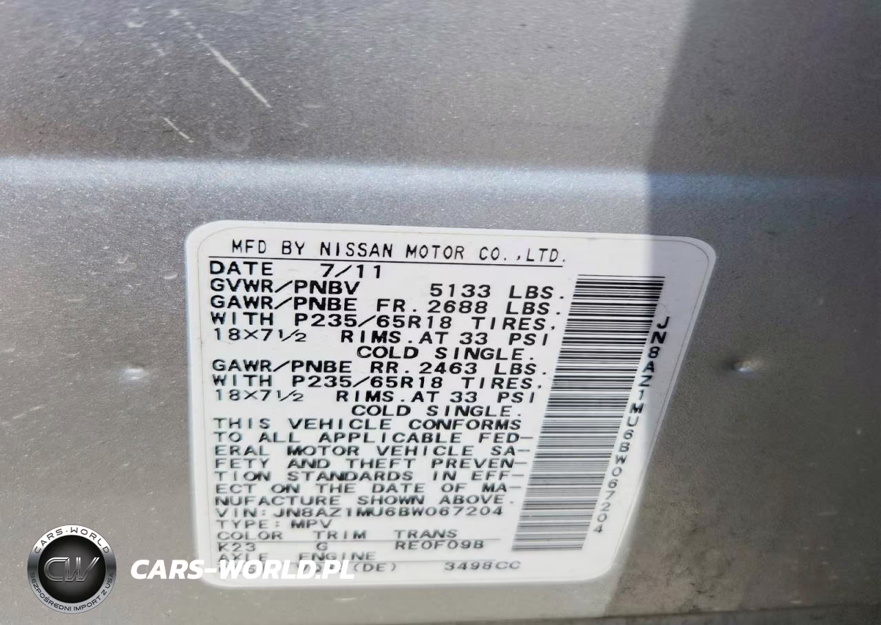 2011 Nissan Murano S VIN:JN8AZ1MU6BW067204 - 13