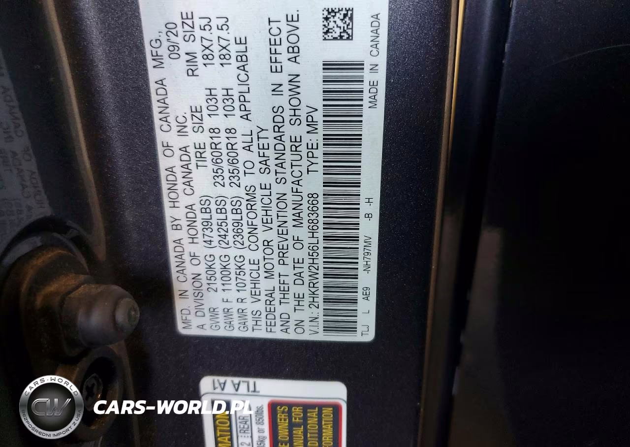 2020 Honda Cr-V Ex VIN:2HKRW2H56LH683668 - 12