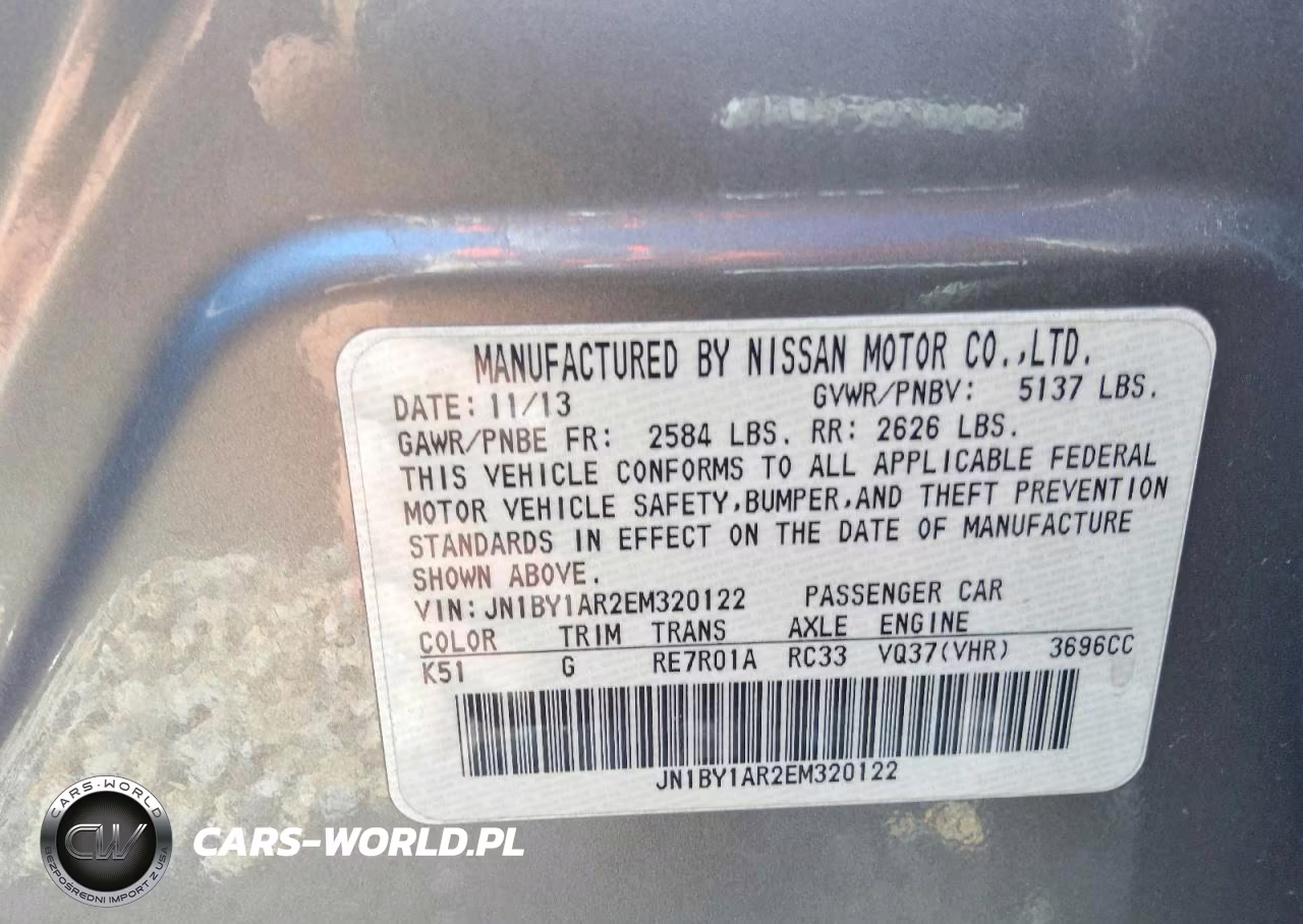 2014 Infiniti Q70 3.7 VIN:JN1BY1AR2EM320122 - 12