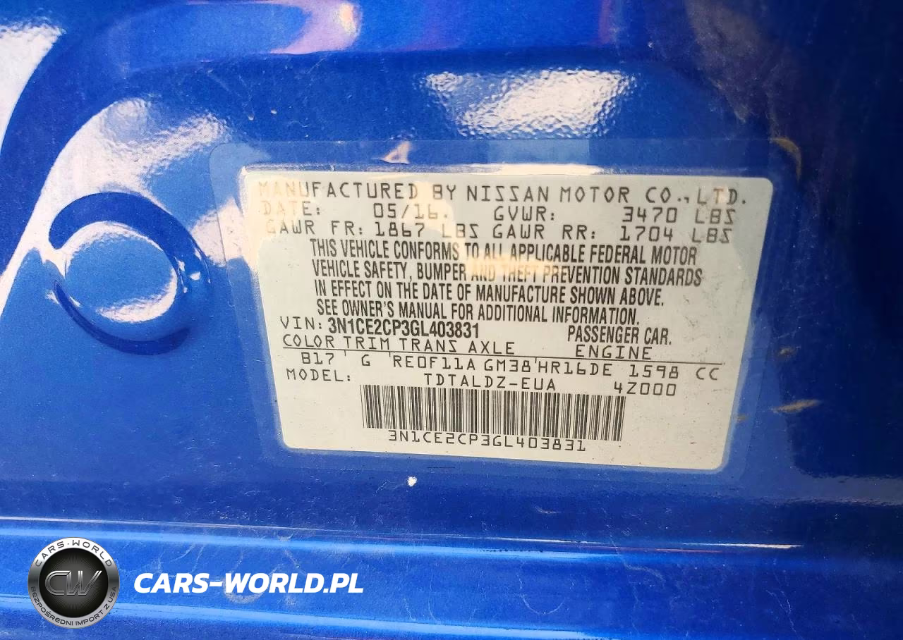 2016 Nissan Versa Note Sv VIN:3N1CE2CP3GL403831 - 12