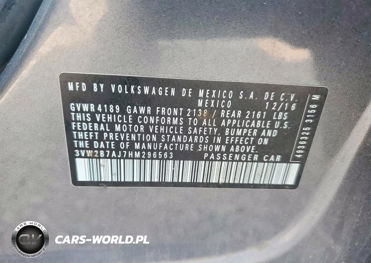 2017 Volkswagen Jetta S VIN:3VW2B7AJ7HM296563 - 13