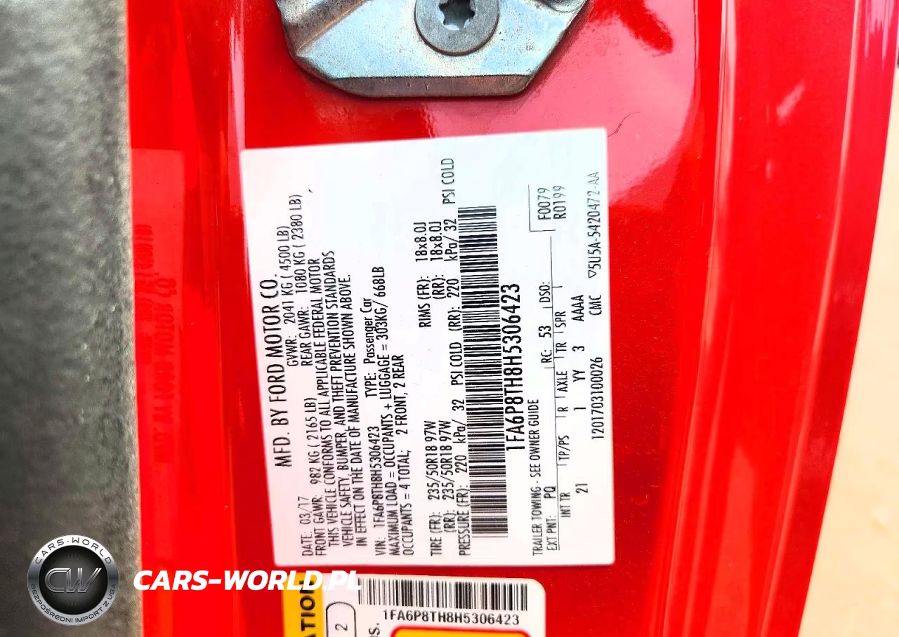 2017 Ford Mustang VIN:1FA6P8TH8H5306423 - 12