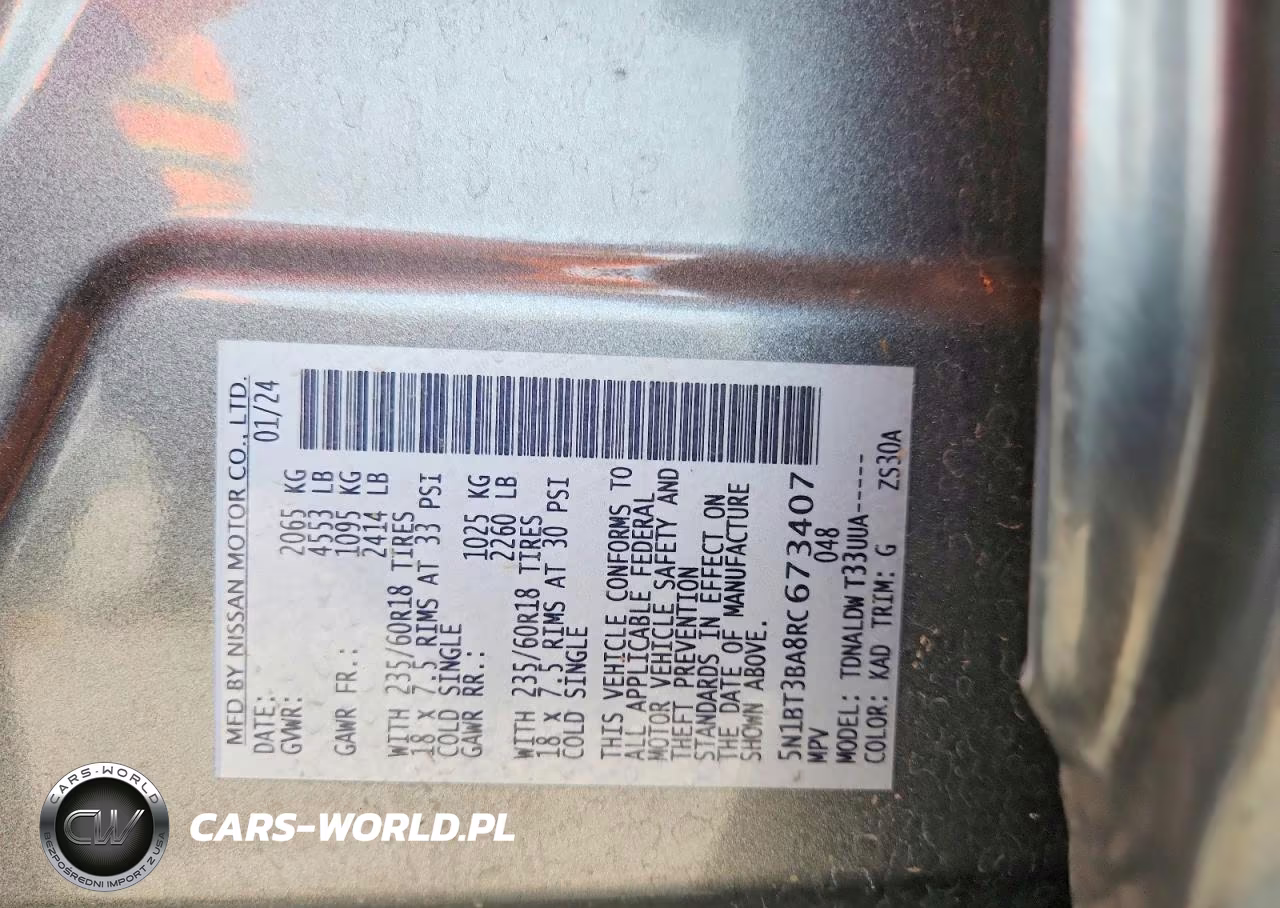 2024 Nissan Rogue Sv VIN:5N1BT3BA8RC673407 - 12