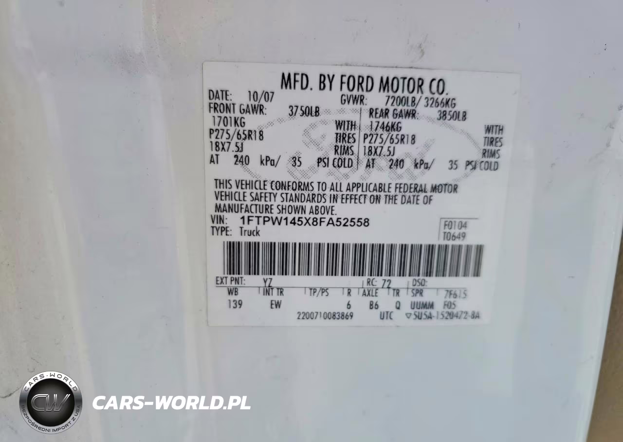 2008 Ford F150 Supercrew VIN:1FTPW145X8FA52558 - 12
