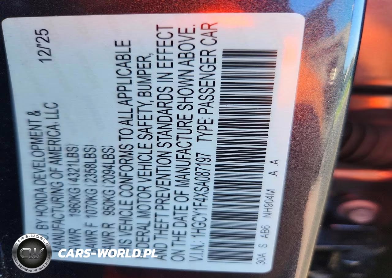 2025 Honda Accord Se VIN:1HGCY1F4XSA087197 - 13