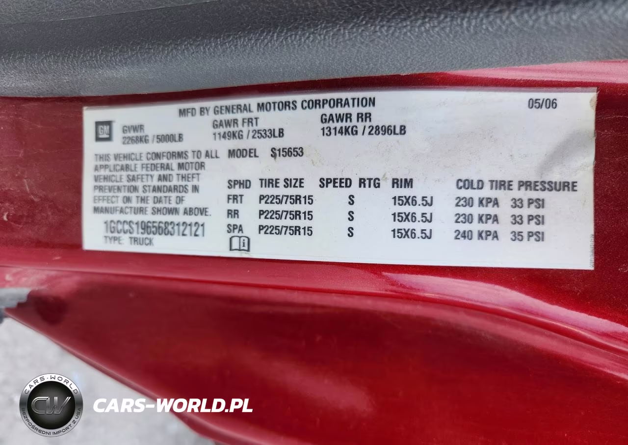 2006 Chevrolet Colorado VIN:1GCCS196568312121 - 12
