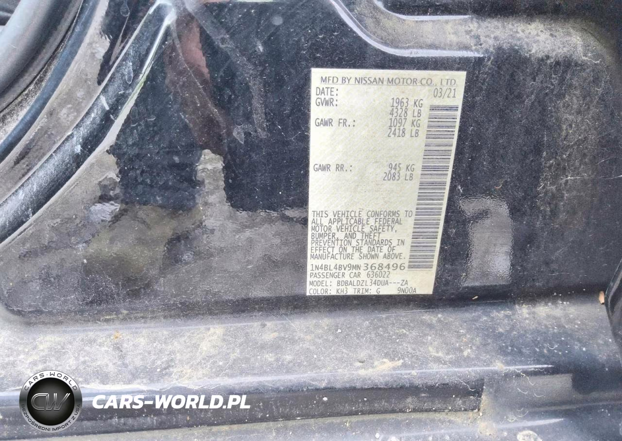 2021 Nissan Altima S VIN:1N4BL4BV9MN368496 - 12
