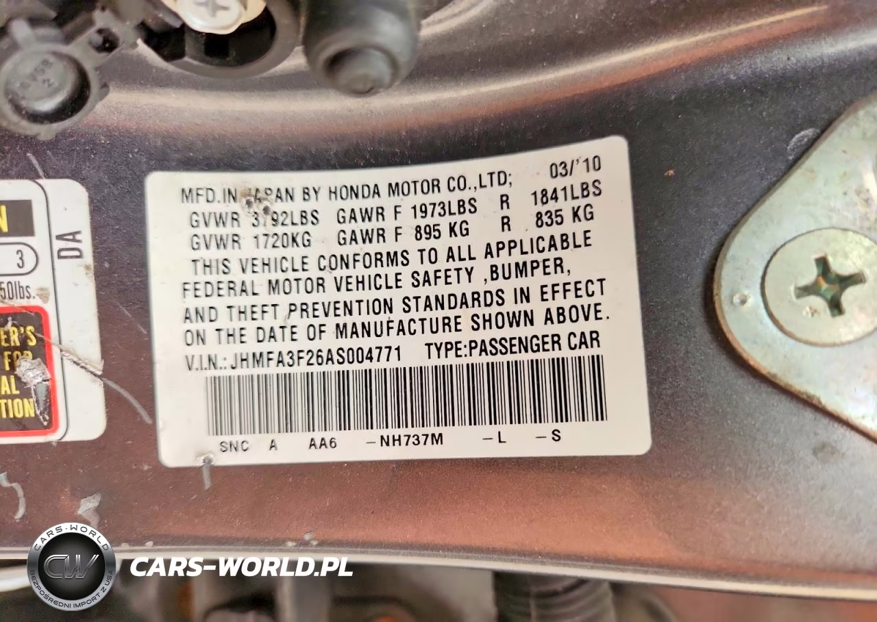 2010 Honda Civic Hybrid VIN:JHMFA3F26AS004771 - 12