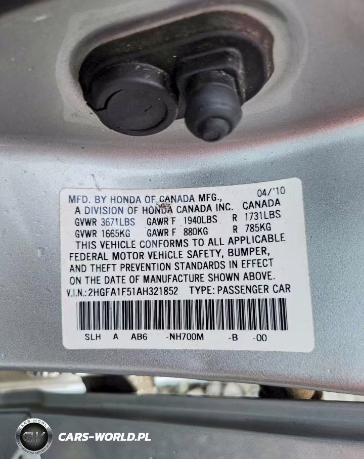 2010 Honda Civic Lx VIN:2HGFA1F51AH321852 - 13