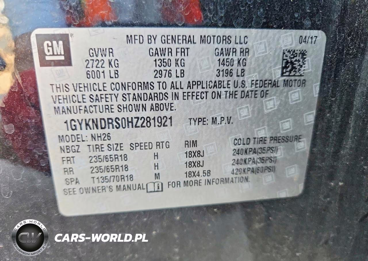 2017 Cadillac Xt5 Luxury VIN:1GYKNDRS0HZ281921 - 13