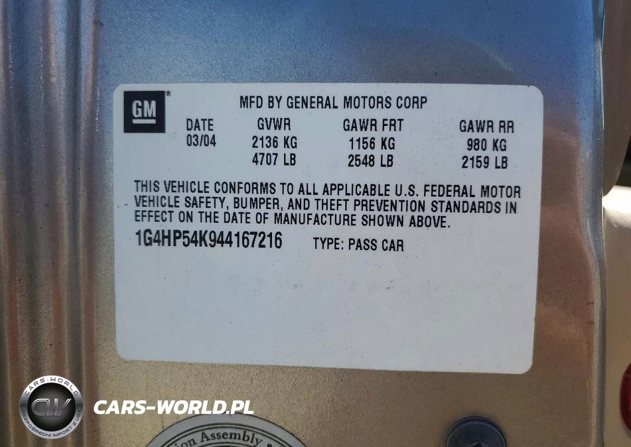 2004 Buick Lesabre Custom VIN:1G4HP54K944167216 - 12