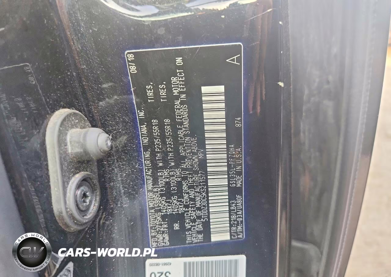 2019 Toyota Sienna Limited Premium 7-Passenger VIN:5TDDZ3DC5KS211577 - 12