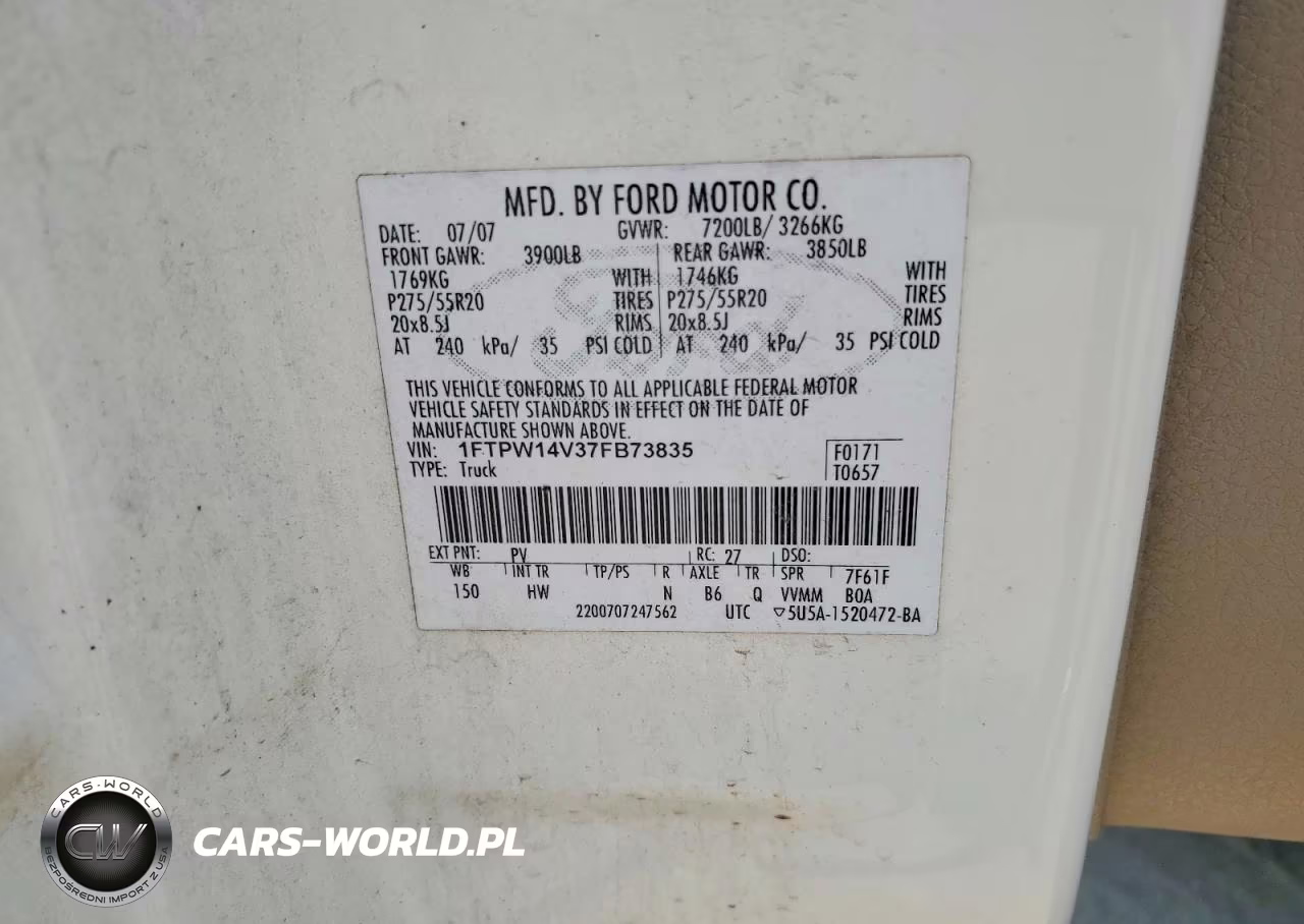 2007 Ford F150 Supercrew VIN:1FTPW14V37FB73835 - 12