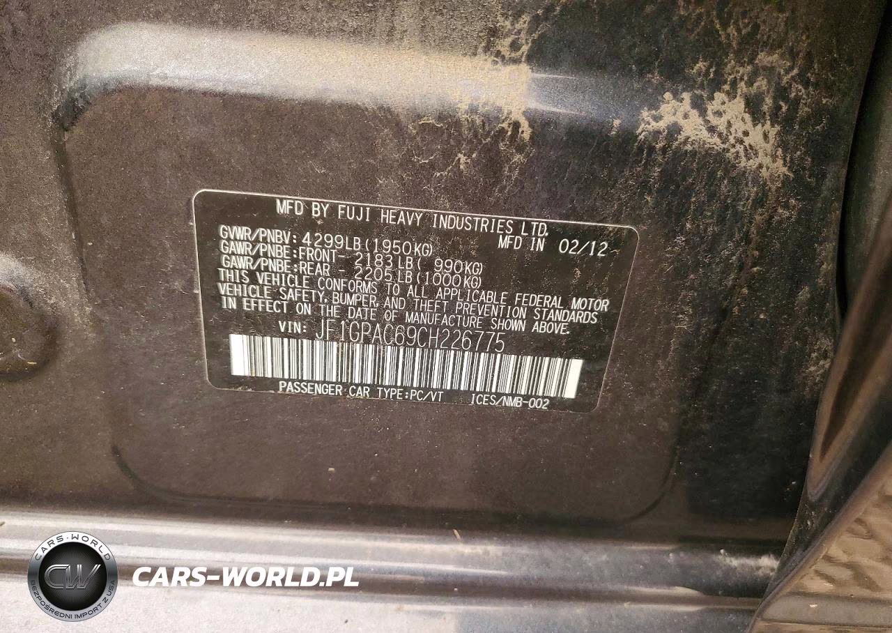 2012 Subaru Impreza Premium VIN:JF1GPAC69CH226775 - 13