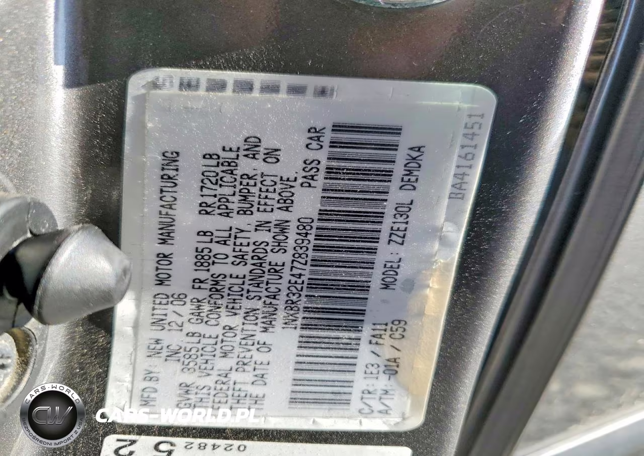 2007 Toyota Corolla Ce VIN:1NXBR32E47Z839480 - 13