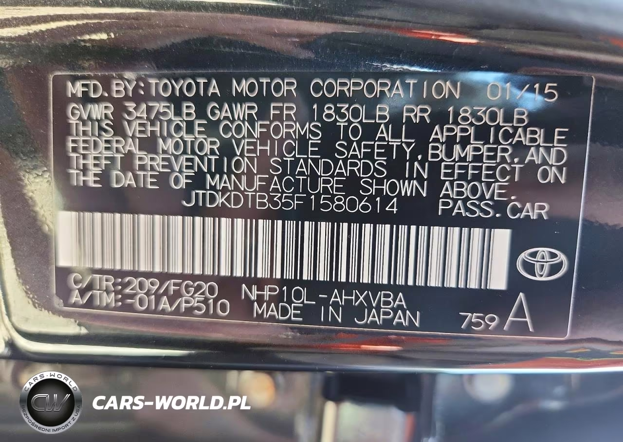 2015 Toyota Prius C Two VIN:JTDKDTB35F1580614 - 13