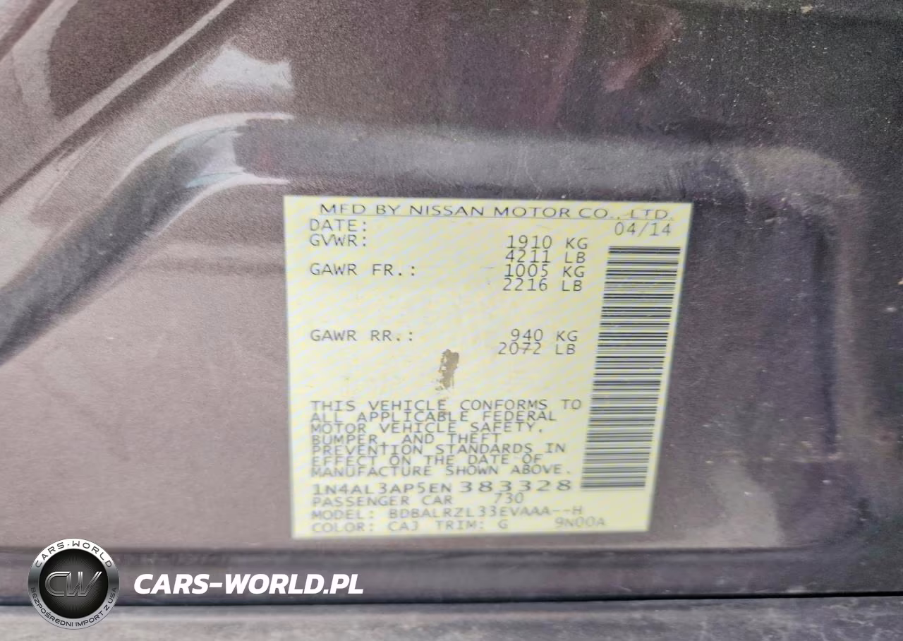 2014 Nissan Altima 2.5 S VIN:1N4AL3AP5EN383328 - 12