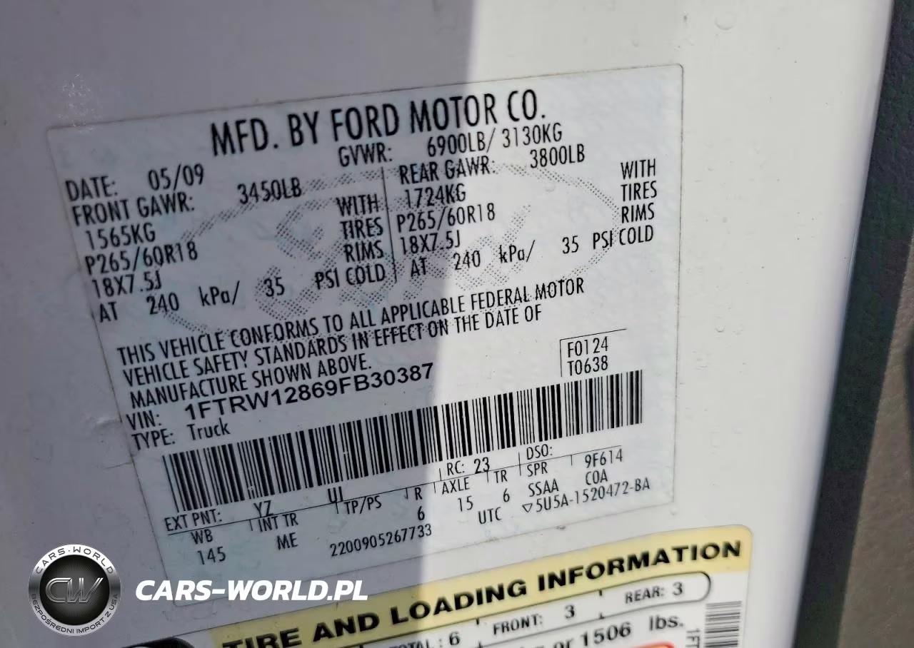 2009 Ford F150 Supercrew VIN:1FTRW12869FB30387 - 12