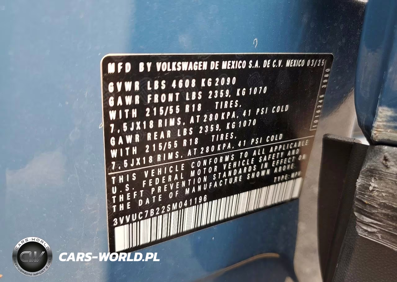 2025 Volkswagen Taos Se VIN:3VVUC7B22SM041196 - 13