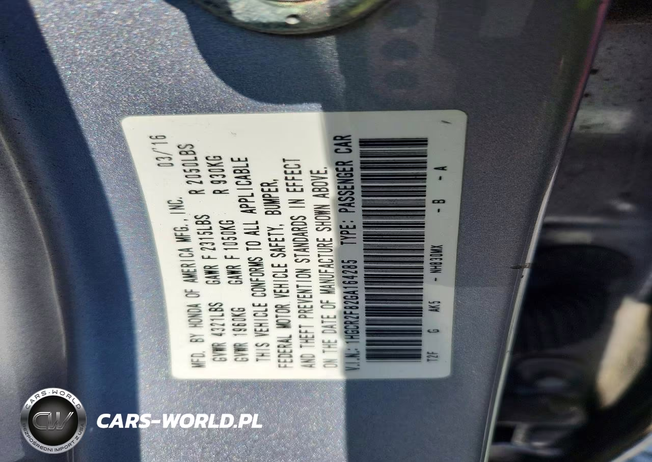 2016 Honda Accord Exl VIN:1HGCR2F82GA164285 - 12