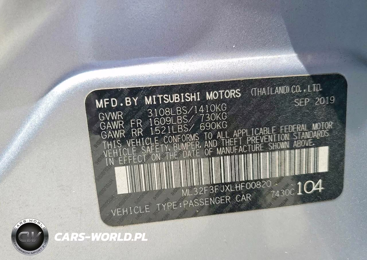 2020 Mitsubishi Mirage G4 Es VIN:ML32F3FJXLHF00820 - 12