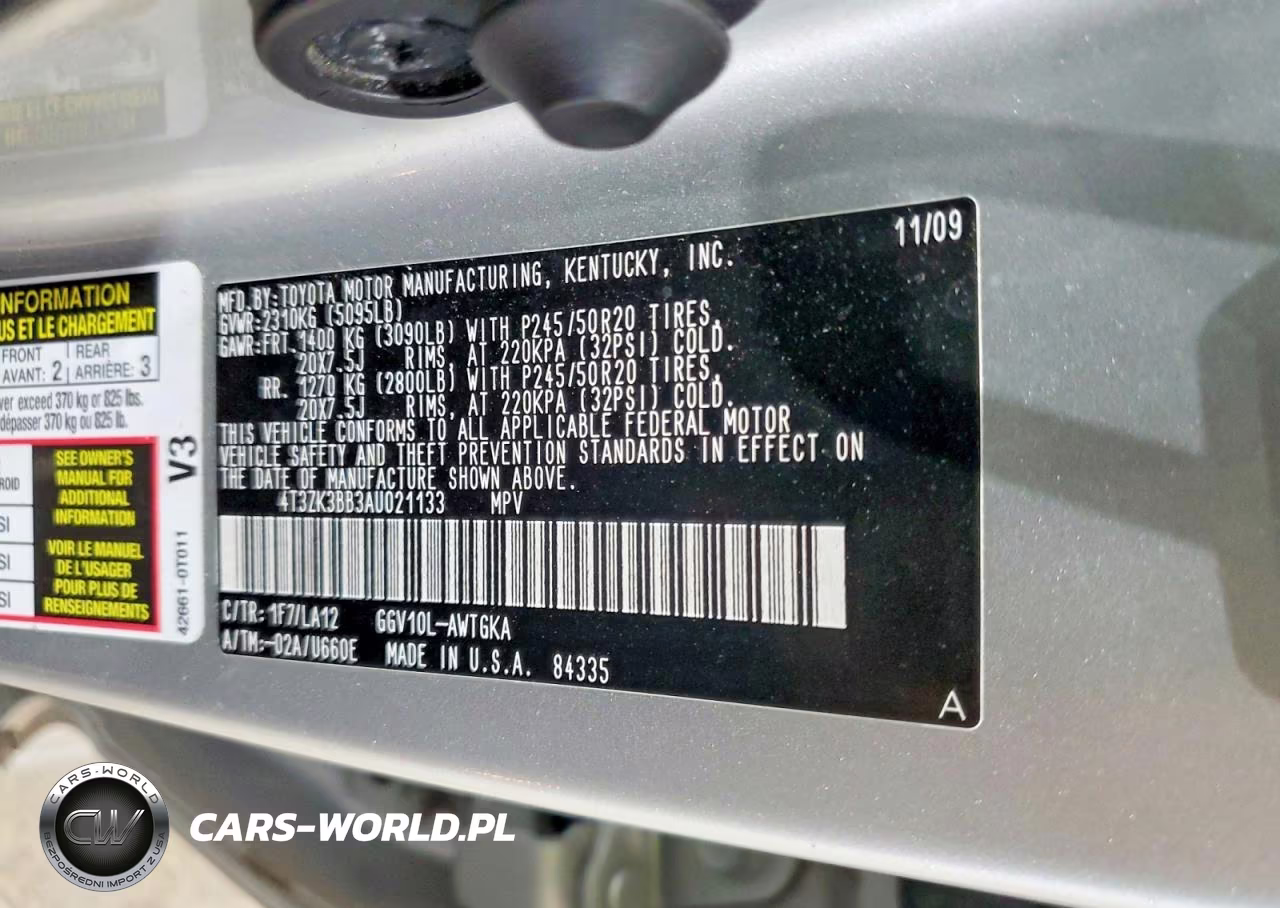 2010 Toyota Venza Fwd V6 VIN:4T3ZK3BB3AU021133 - 13