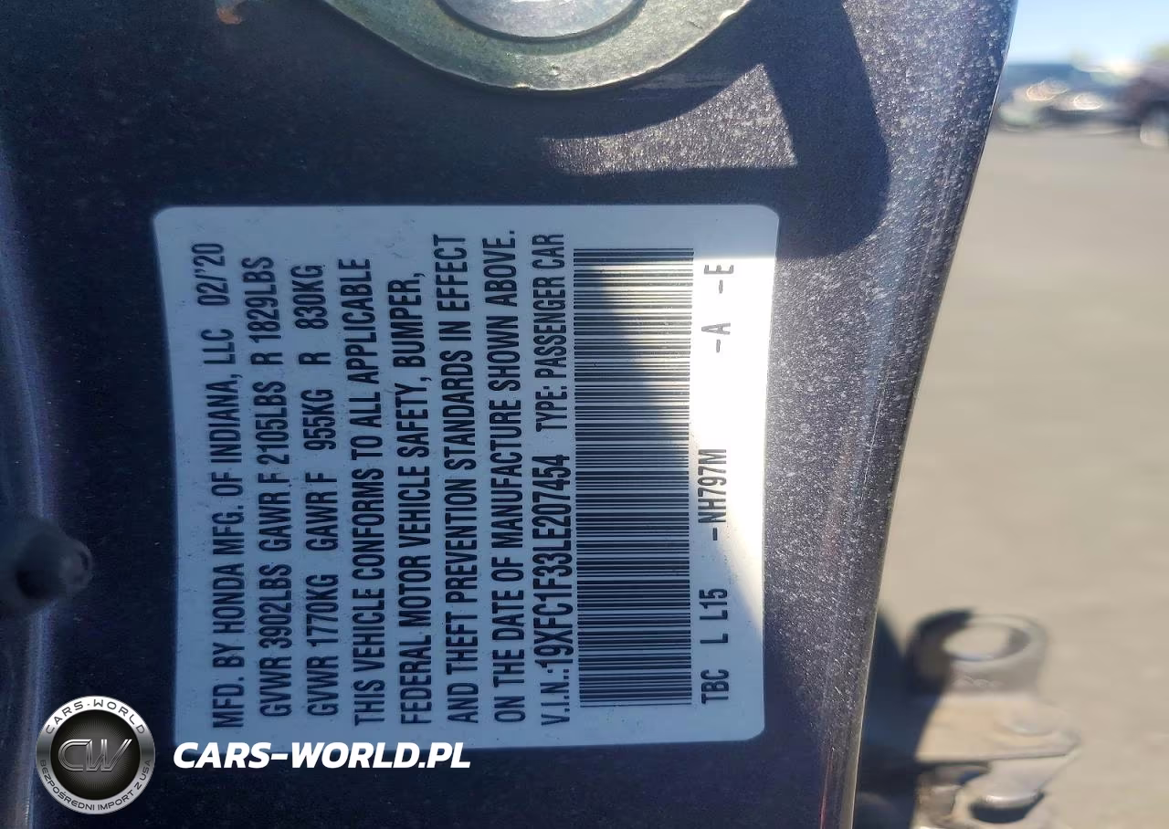 2020 Honda Civic Ex VIN:19XFC1F33LE207454 - 12