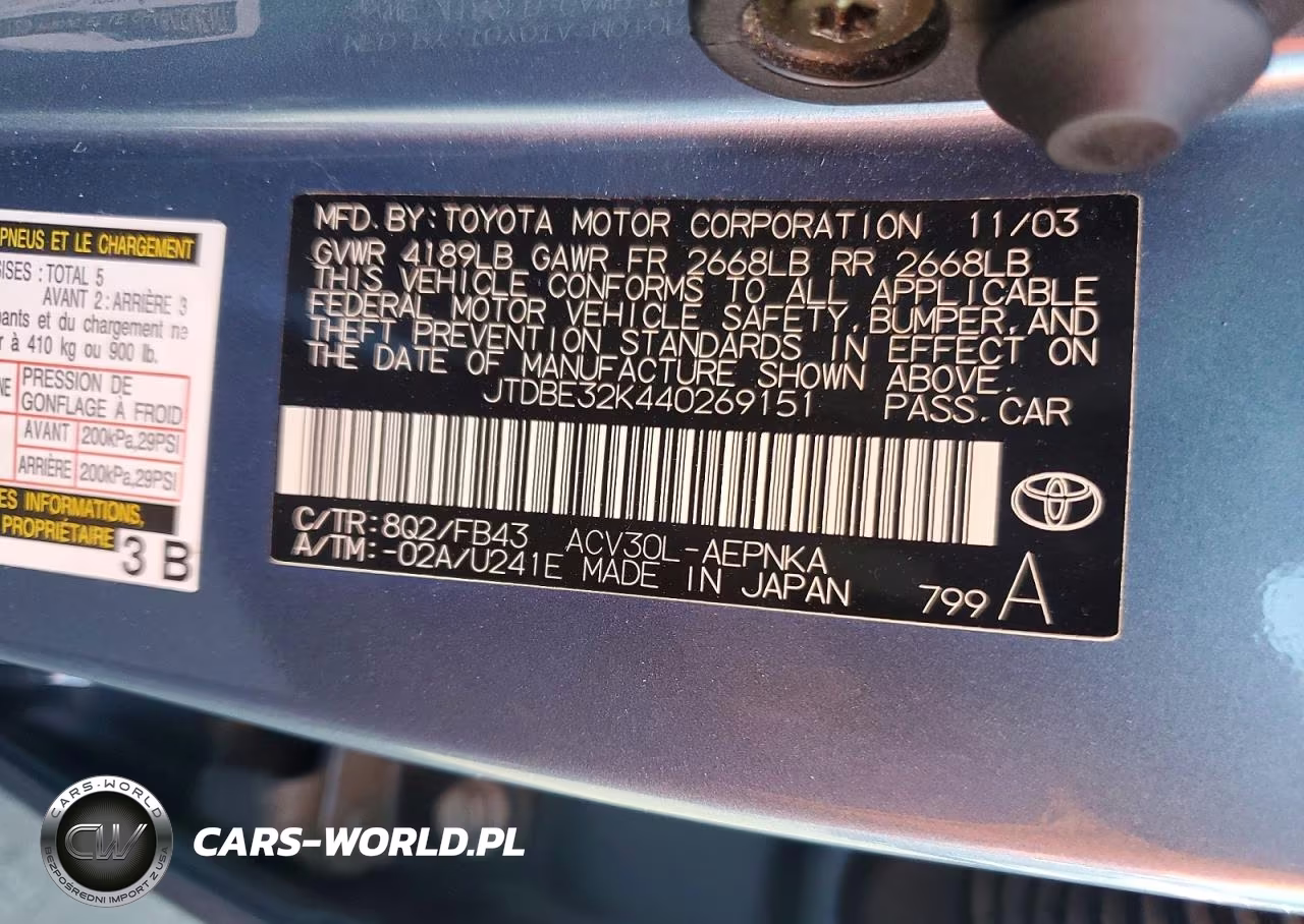 2004 Toyota Camry Le VIN:JTDBE32K440269151 - 13