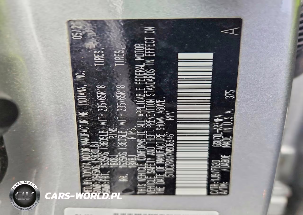 2021 Toyota Highlander L VIN:5TDCZRAH7MS069461 - 13