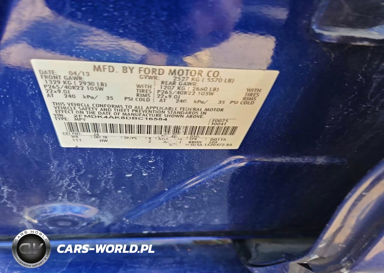 2013 Ford Edge Sport VIN:2FMDK4AK8DBC16584 - 13