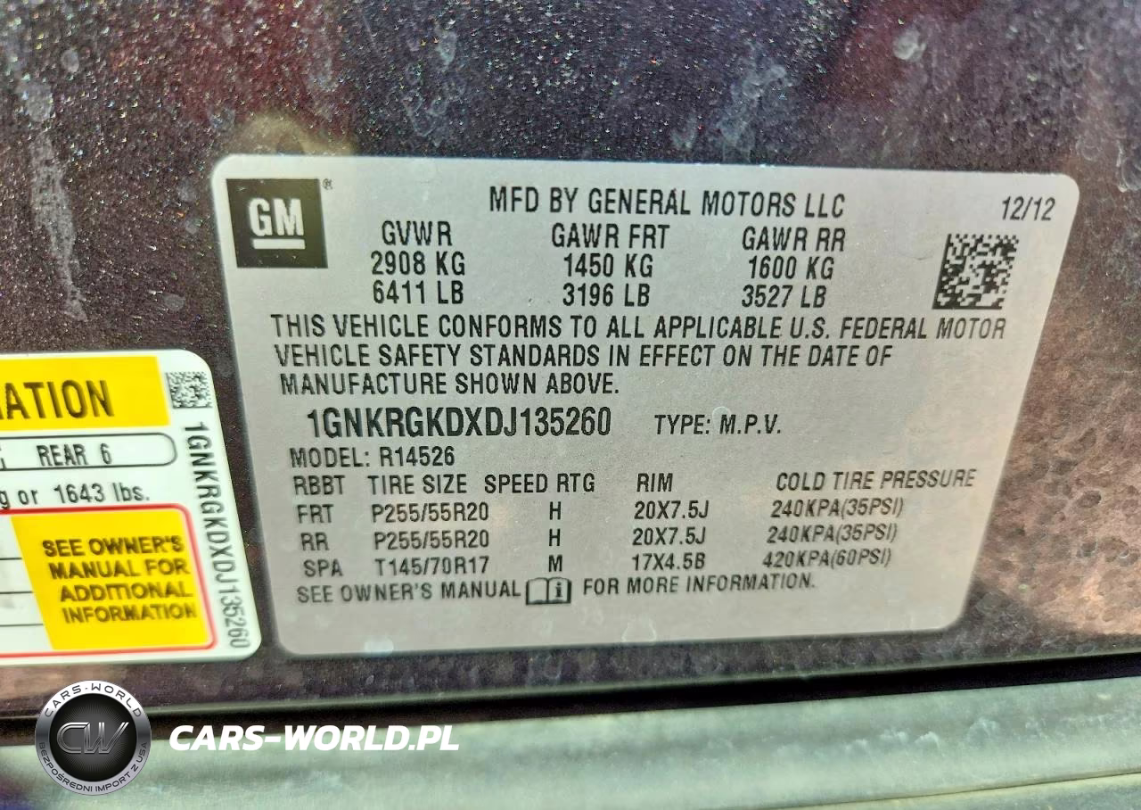 2013 Chevrolet Traverse Lt VIN:1GNKRGKDXDJ135260 - 13