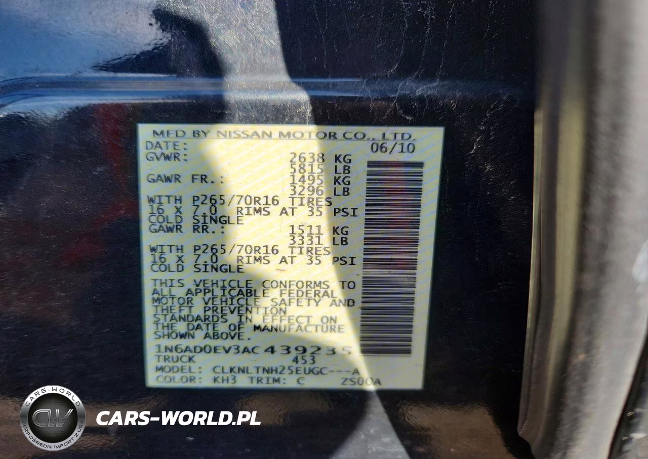 2010 Nissan Frontier Crew Cab Se VIN:1N6AD0EV3AC439235 - 12