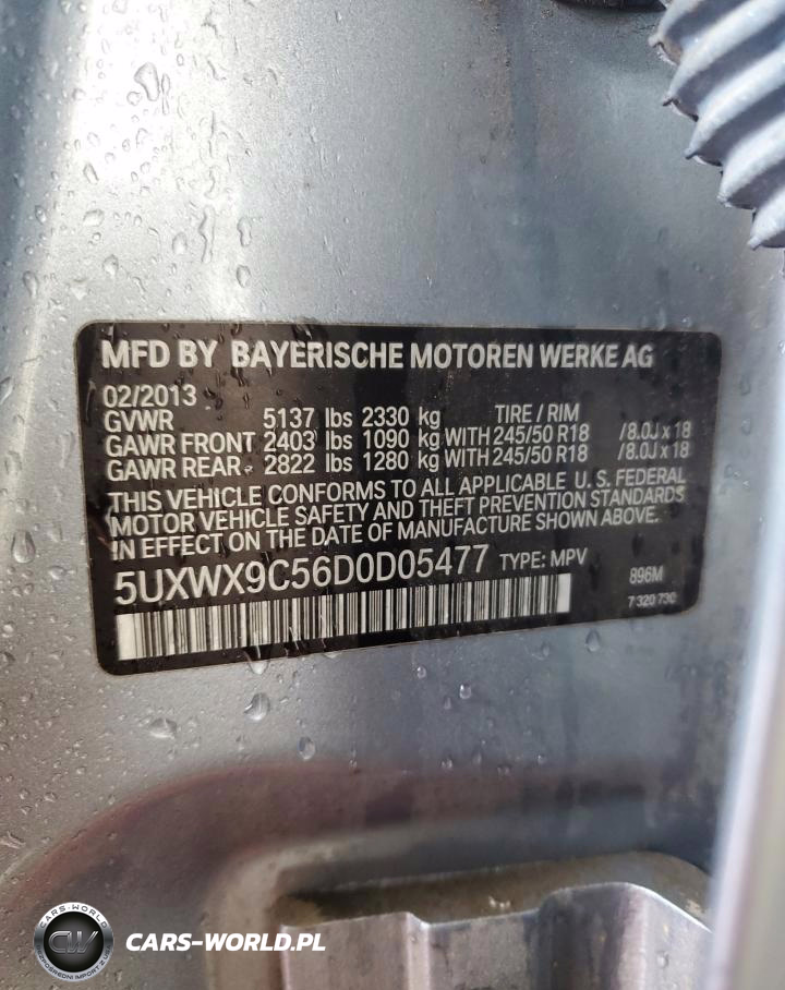 2013 BMW Motorrad X3 xDrive28I VIN:5UXWX9C56D0D05477 - 13