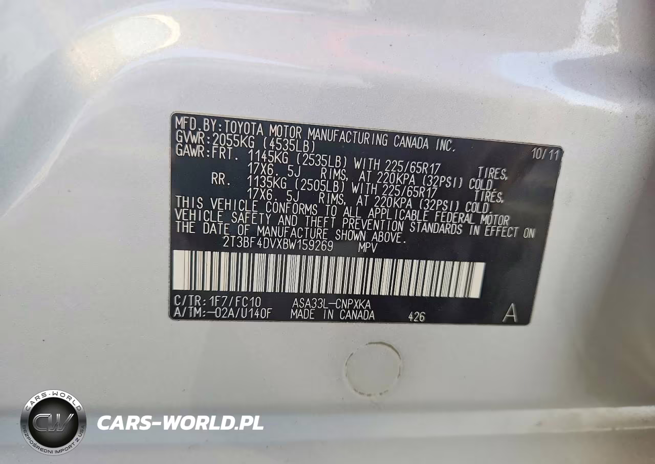 2011 Toyota Rav4 Base VIN:2T3BF4DVXBW159269 - 14