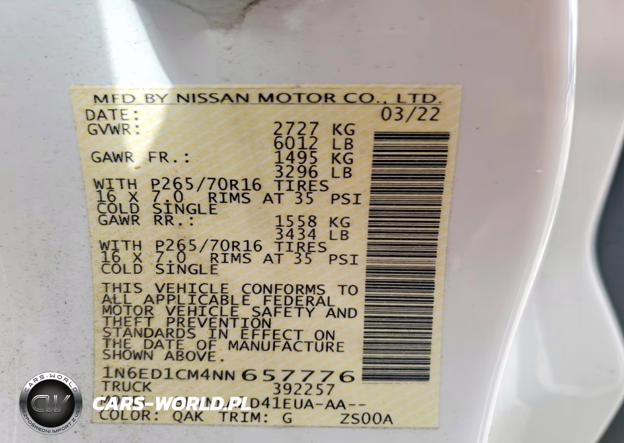 2022 Nissan Frontier S VIN:1N6ED1CM4NN657776 - 12