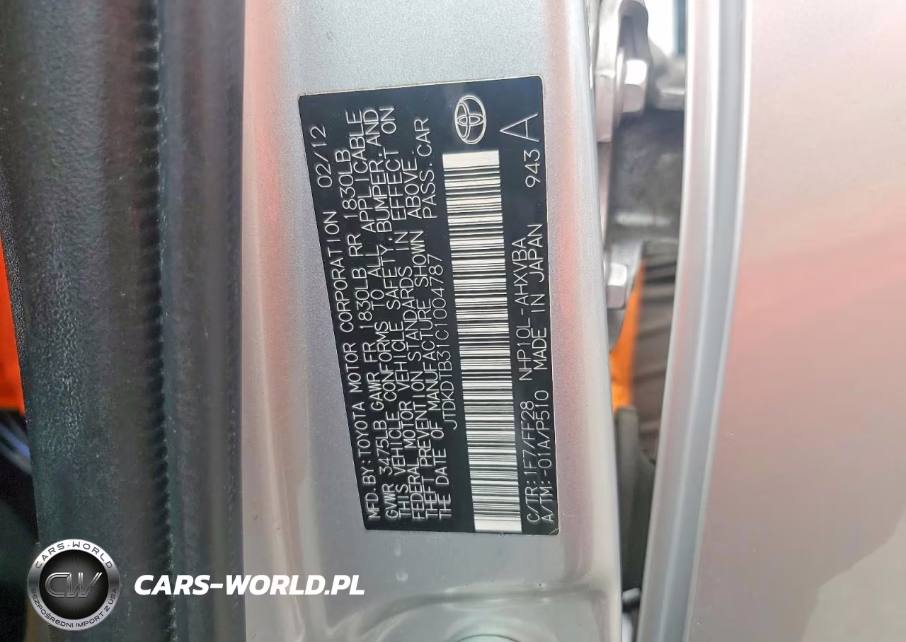 2012 Toyota Prius C Two VIN:JTDKDTB31C1004787 - 13