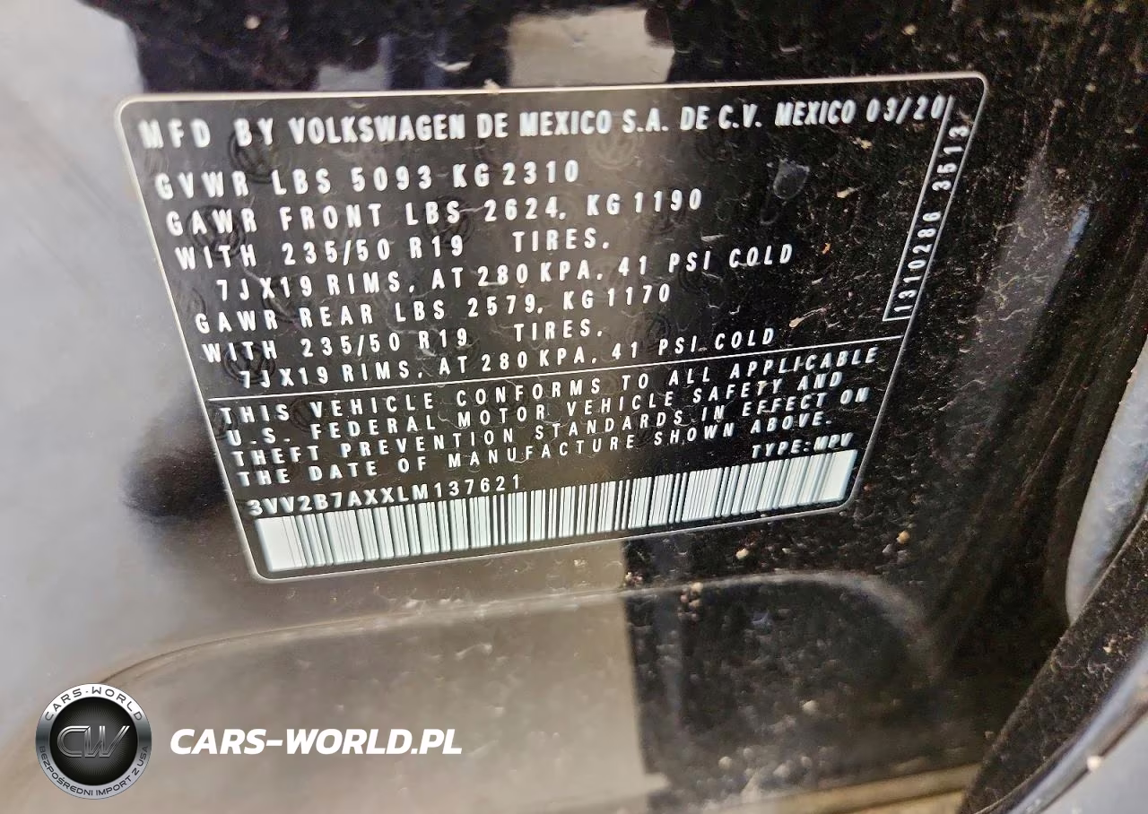 2020 Volkswagen Tiguan Sel VIN:3VV2B7AXXLM137621 - 13