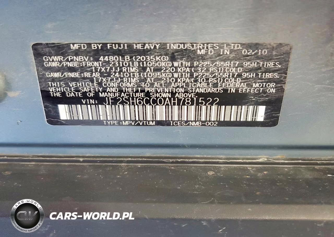 2010 Subaru Forester 2.5X Premium VIN:JF2SH6CC0AH781522 - 13